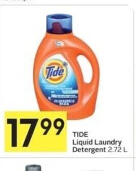 IGA TIDE Liquid Laundry Detergent 2.72 L offer