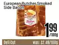 Nations Fresh Foods European butcher smoked side bacon offer