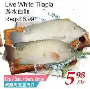 Tone Tai Supermarket Live white tilapia offer