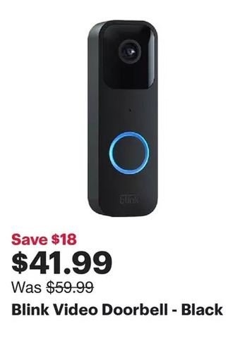 Best Buy Blink video doorbell - black offer