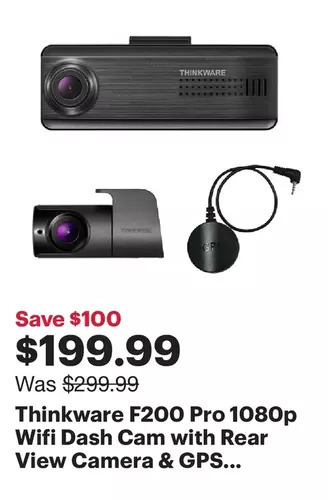 Best Buy Thinkware f200 pro 1080p wifi dash cam with rear view camera & gps - only at best buy offer