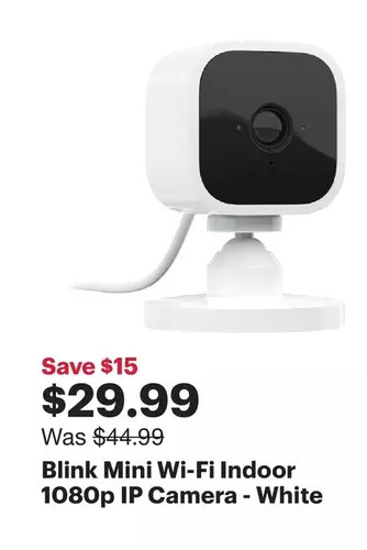 Best Buy Blink mini wi-fi indoor 1080p ip camera - white offer