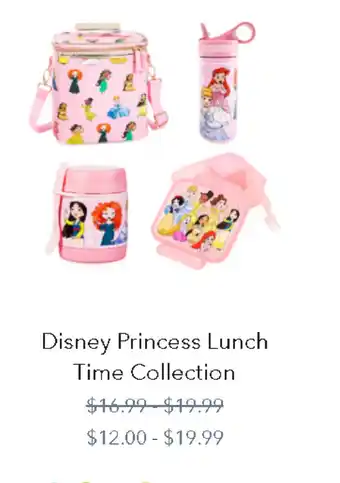 Disney Store Disney princess lunch time collection offer