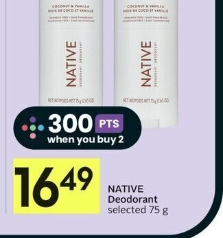 IGA NATIVE Deodorant selected 75 g offer