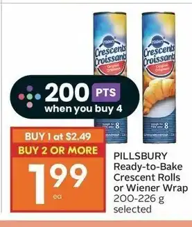 IGA PILLSBURY Ready-to-Bake Crescent Rolls or Wiener Wrap 200-226 g selected offer