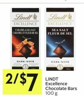IGA LINDT Excellence Chocolate Bars 100 g offer