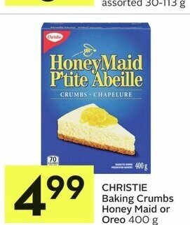 IGA CHRISTIE Baking Crumbs Honey Maid or Oreo 400 g offer