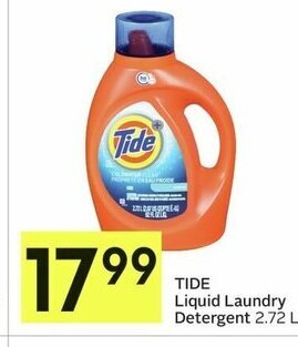 IGA TIDE Liquid Laundry Detergent 2.72 L offer