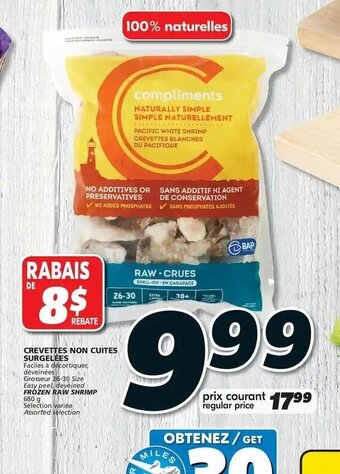 IGA Crevettes non cuites surgelées offer