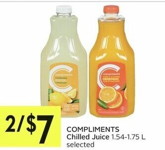 IGA COMPLIMENTS Chilled Juice 1.54-1.75 L selected offer