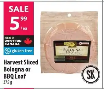 Harvest Sliced Bologna or BBQ Loaf 375g