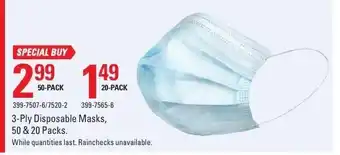 Canadian Tire 3-Pky disposable masks offer