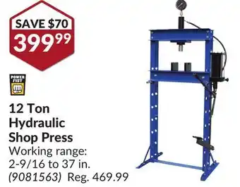 Princess Auto 12 ton hydraulic shop press offer