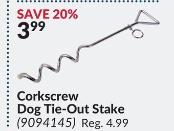 Princess Auto Corkscrew dog tie-out stake offer