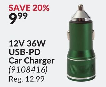 Princess Auto 12v 36w usb-pd car charger offer