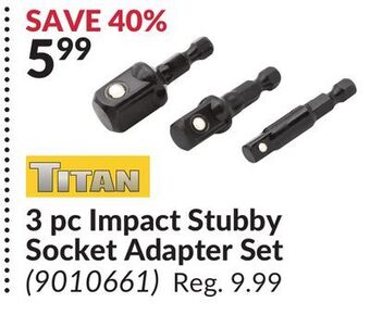 Princess Auto 3 pc impact stubby socket adapter set offer