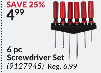 Princess Auto 6 pc screwdriver set offer