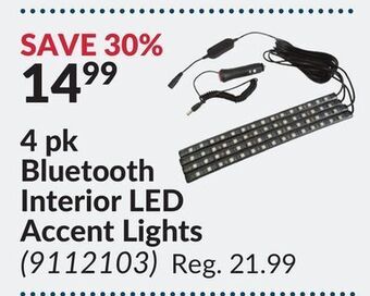 Princess Auto 4 pk bluetooth interior led accent lights offer