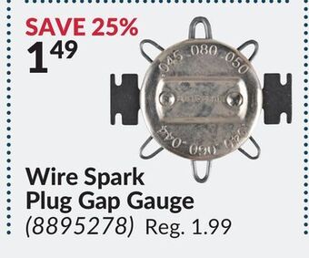 Princess Auto Wire spark plug gap gauge offer