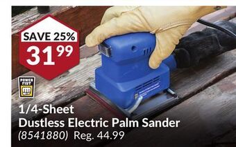 Princess Auto 1/4-sheet dustless electric palm sander offer