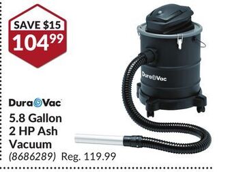 Princess Auto 5.8 gallon 2 hp ash vacuum offer