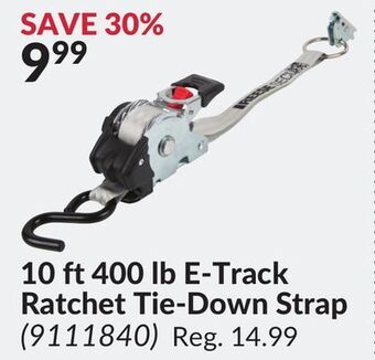Princess Auto 10 ft 400 lb e-track ratchet tie-down strap offer