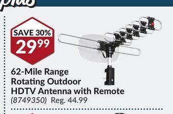 Princess Auto 62-mile range rotating outdoor hdtv antenna with remote offer