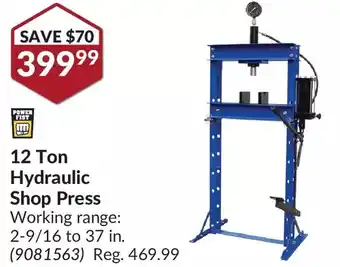 Princess Auto Power fist 12 ton hydraulic shop press offer