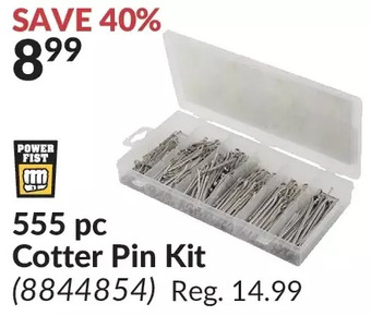 Princess Auto Power fist 555 pc cotter pin kit offer