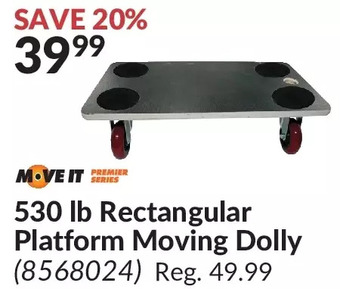 Princess Auto Move it 530 lb rectangular platform moving dolly offer