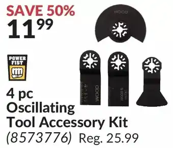 Princess Auto Power fist 4 pc oscillating tool accessory kit offer