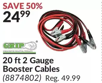 Princess Auto Grip 20 ft 2 gauge booster cables offer