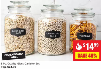 Kitchen Stuff Plus 3 pc. quality glass canister set offer