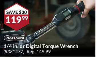 Princess Auto Pro.point 1/4 in. dr digital torque wrench offer