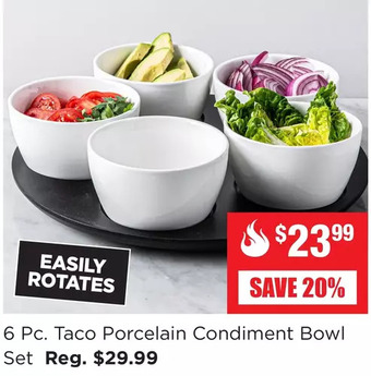 Kitchen Stuff Plus 6 pc. taco porcelain condiment bowl set offer