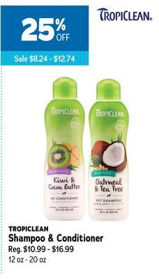 Ren’s Pets Depot Tropiclean shampoo & conditioner offer