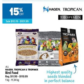 Ren’s Pets Depot Hagen, tropican & tropimix bird food offer