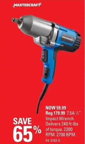 Canadian Tire Impact Wrench Delivers 240 ft-lbs of torque offer