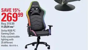 Canadian Tire Strike RGB PC Gaming Chair Fully customizable offer