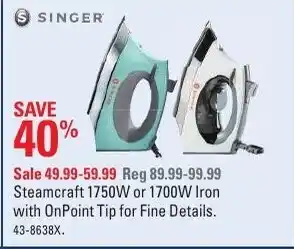 Canadian Tire Steamcraft 1750W or 1700W Iron offer