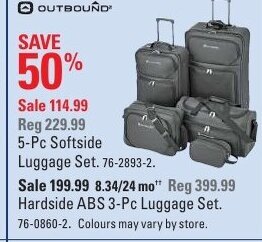 Canadian Tire 5-Pc Softside Luggage Set offer