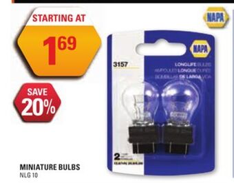 NAPA Auto Parts Miniature bulbs offer