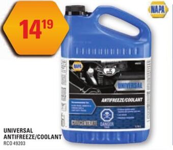 NAPA Auto Parts Universal antifreeze/coolant offer