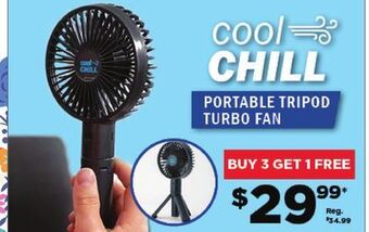Showcase Cool chill portable tripod turbo fan offer