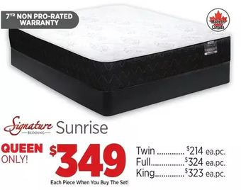 Surplus Furniture Sunrise queen mattress set offer