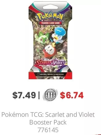 GameStop Pokémon trading card game scarlet & violet sleeved booster offer