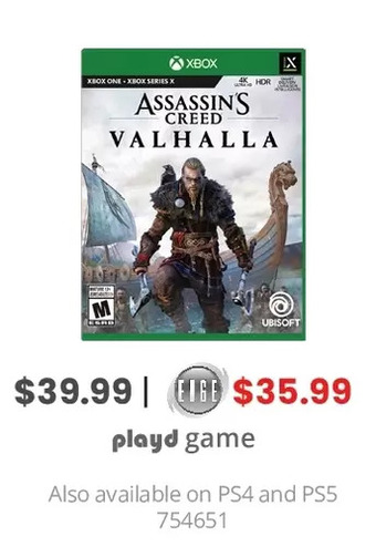 GameStop Assassin's creed valhalla offer