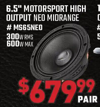 JB's Power Centre UPPERS & LOWERS 6.5" MOTORSPORT HIGH OUTPUT NEO MIDRANGE 300W RMS 600W MAX - PAIR offer