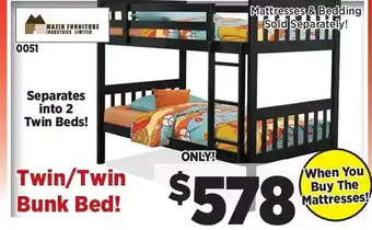Surplus Furniture Twin&twin espresso bunkbed offer