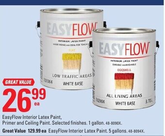 Canadian Tire EasyFlow Interior Latex Paint offer